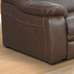 Pé  de Sofá de couro retrátil e reclinável marrom