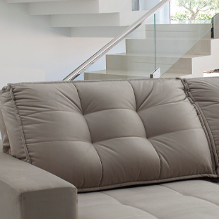 encosto de sofá reclinavel bege