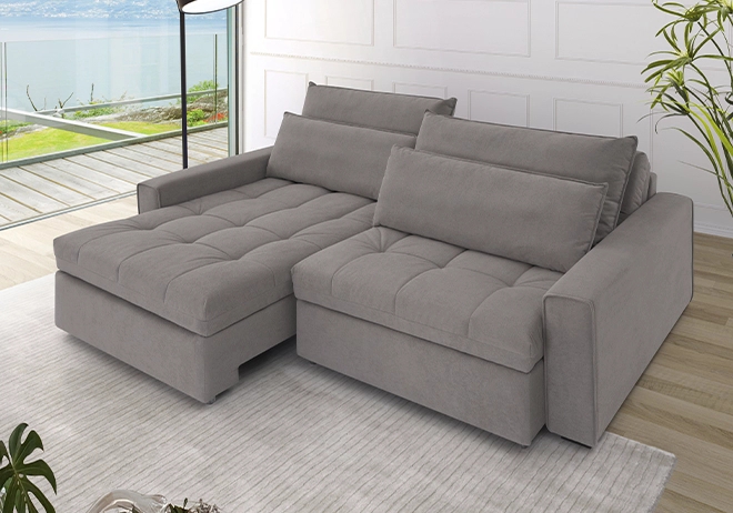 Sofá cama Realeza cinza