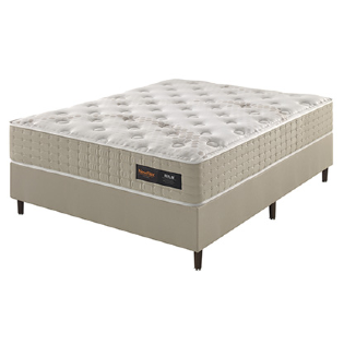 Conjunto Box  Berlim Linho Creme Espuma Densidade D33HR + Molas