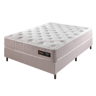 Conjunto Box  Berlim Linho Rose Espuma Densidade D33HR + Molas