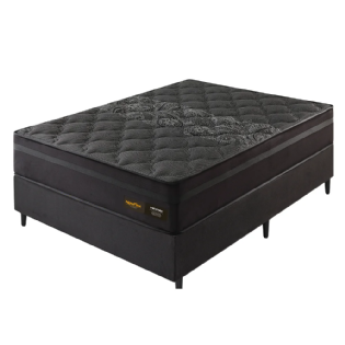 Conjunto Box Prestige Black Espuma Densidade D28 + Molas