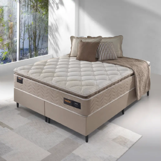 Conjunto Box Saara Plus Ortopédico Espuma Densidade D33HR Extra Firme