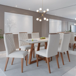 Mesa Bennet com seis Cadeiras Megan 02