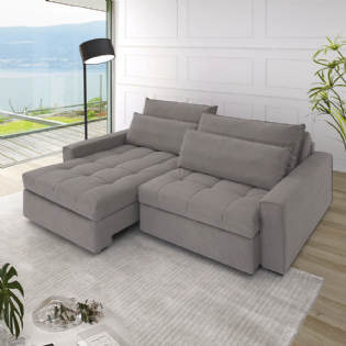 Sofá Retrátil Reclinável e Cama New Wave Plus Molas Ensacadas