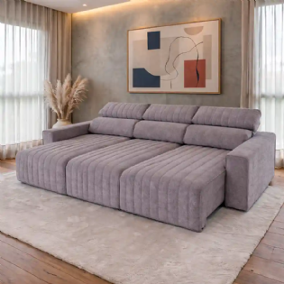 Sofá Retrátil Reclinável Santorini 3 Assentos